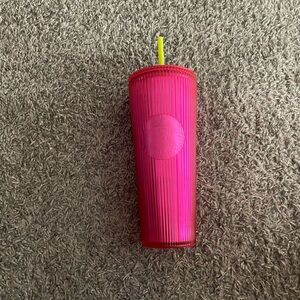 Starbucks Pink Tumbler with Yellow Straw